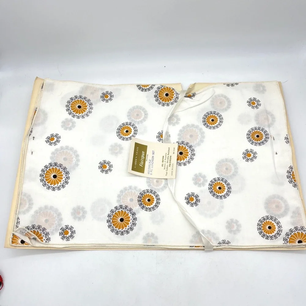 Vintage Garden State Flairspun 452 Carlye‎ 3 Piece Luncheon Placemat Set